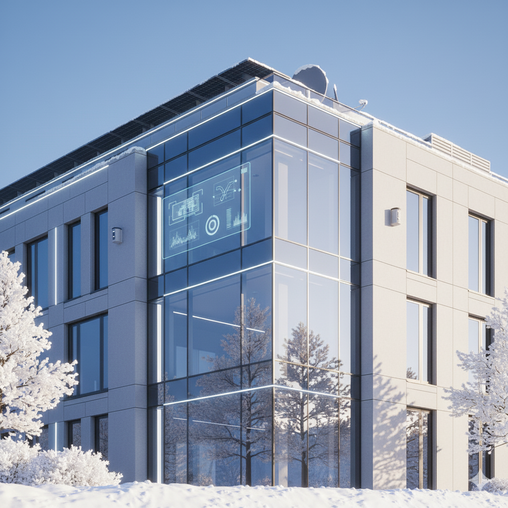 Bâtiment intelligent en hiver