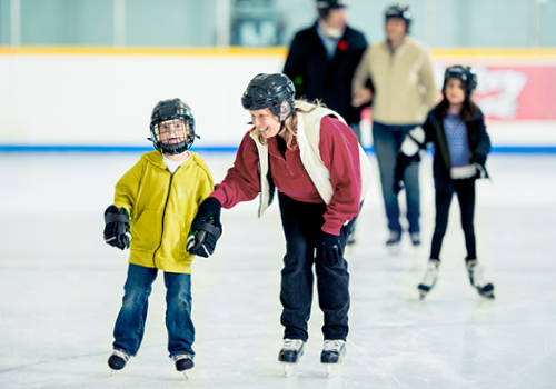Users of a skating rink